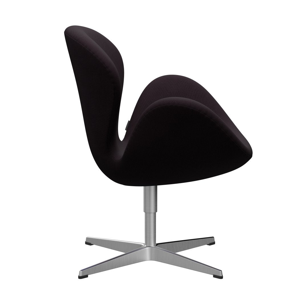 Fritz Hansen Swan Lounge Chair, saténová kartáčovaná hliník/sláva Brown (61108)