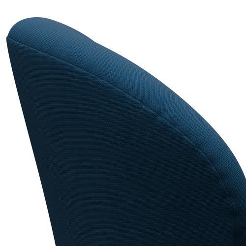 Fritz Hansen Swan Lounge Chair, Satin Brushed Aluminium/Fame Dark Blue Brown