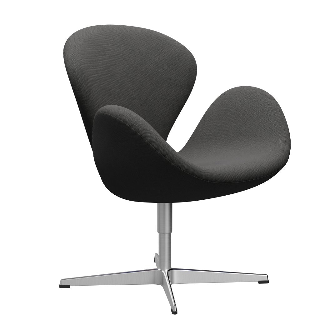 Fritz Hansen Swan Lounge Chair, saténová kartáčovaná hliník/sláva tmavě šedá