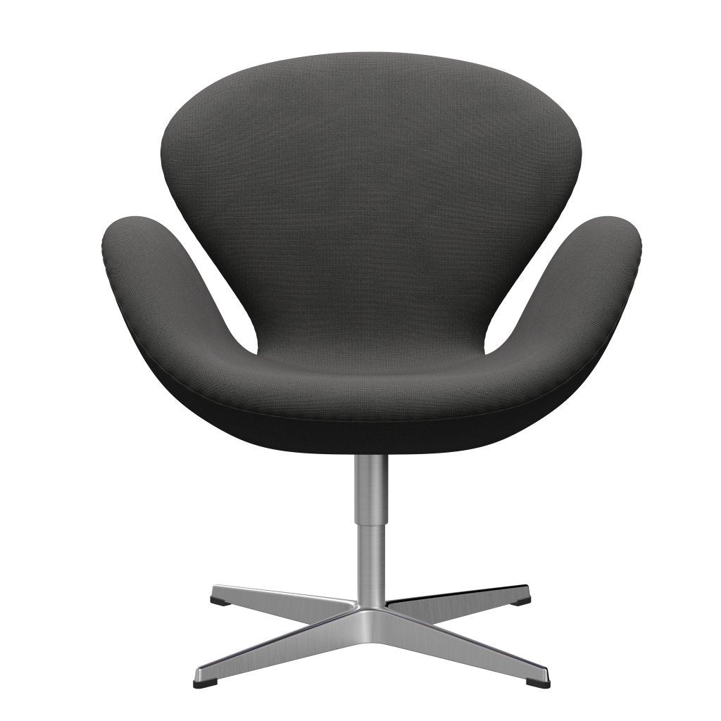 Fritz Hansen Swan Lounge Chair, Satin Brushed Aluminium/Fame Dark Grey