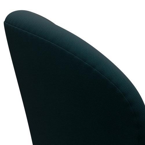 Fritz Hansen Swan Lounge Chair, Satin Brushed Aluminium/Fame Dark Green