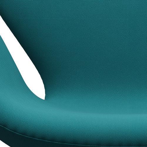 Fritz Hansen Swan Lounge Chair, Satin Brushed Aluminium/Fame Green Turquoise