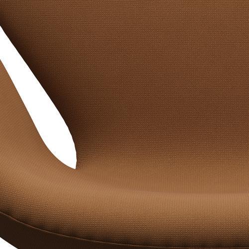 Fritz Hansen Swan Lounge Chair, saténová kartáčovaná hliník/sláva světle hnědá (61131)