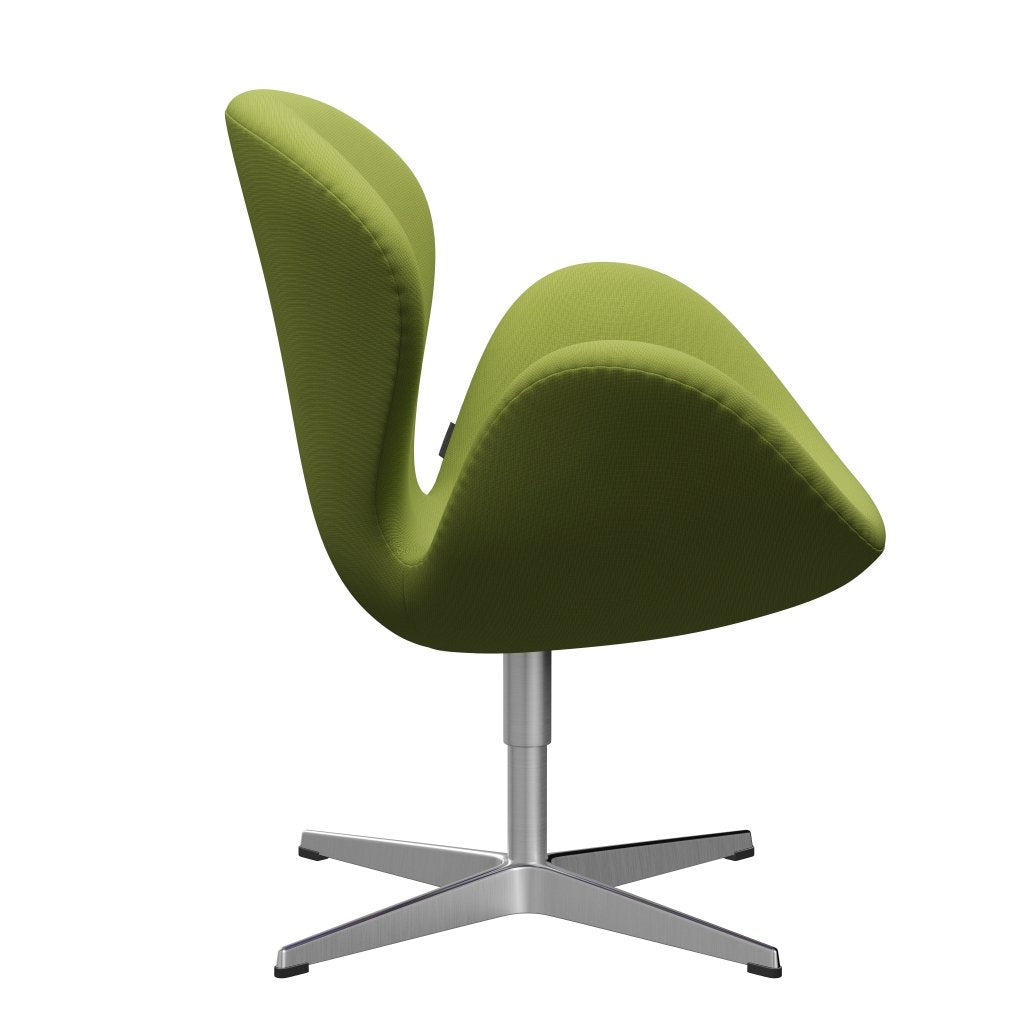 Fritz Hansen Swan Lounge Chair, saténová kartáčovaná hliníková/sláva Light Grass Green