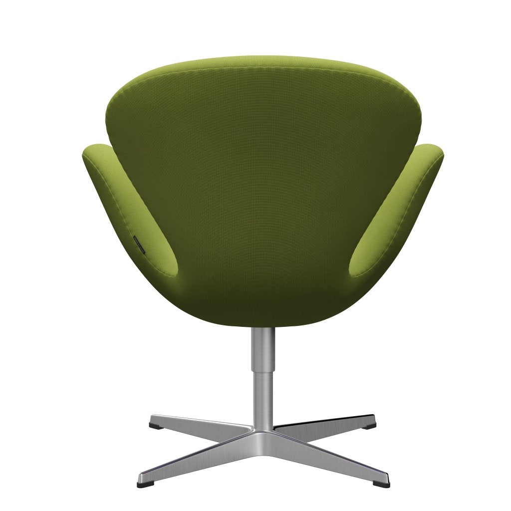 Fritz Hansen Swan Lounge Chair, saténová kartáčovaná hliníková/sláva Light Grass Green