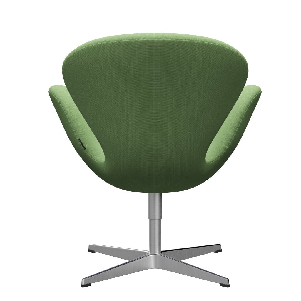 Fritz Hansen Swan Lounge Chair, Satin Brushed Aluminium/Fame Light Green