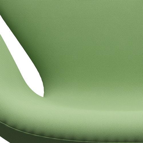 Fritz Hansen Swan Lounge Chair, saténová kartáčovaná hliník/sláva světle zelená