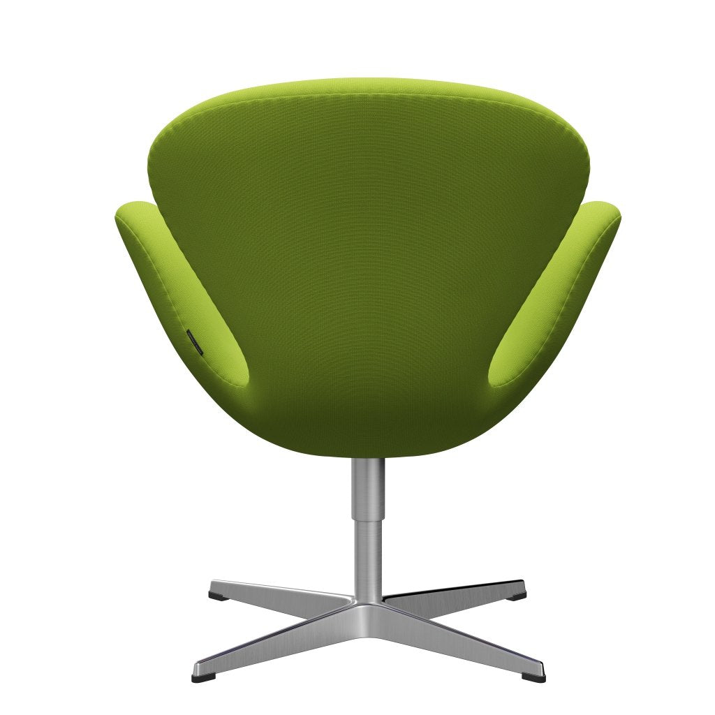 Fritz Hansen Swan Lounge Chair, satén kartáčovaný hliník/sláva Neon Green