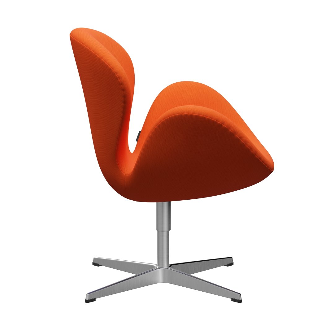 Fritz Hansen Swan Lounge Chair, saténová kartáčovaná hliník/sláva oranžová (63016)