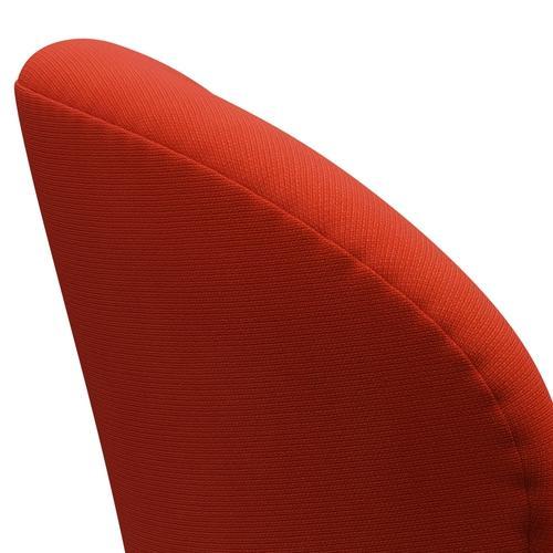 Fritz Hansen Swan Lounge Chair, saténová kartáčovaná hliník/sláva Orange Dark