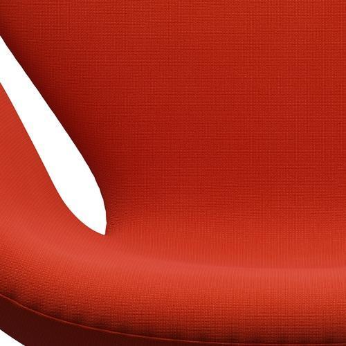 Fritz Hansen Swan Lounge Chair, saténová kartáčovaná hliník/sláva Orange Dark