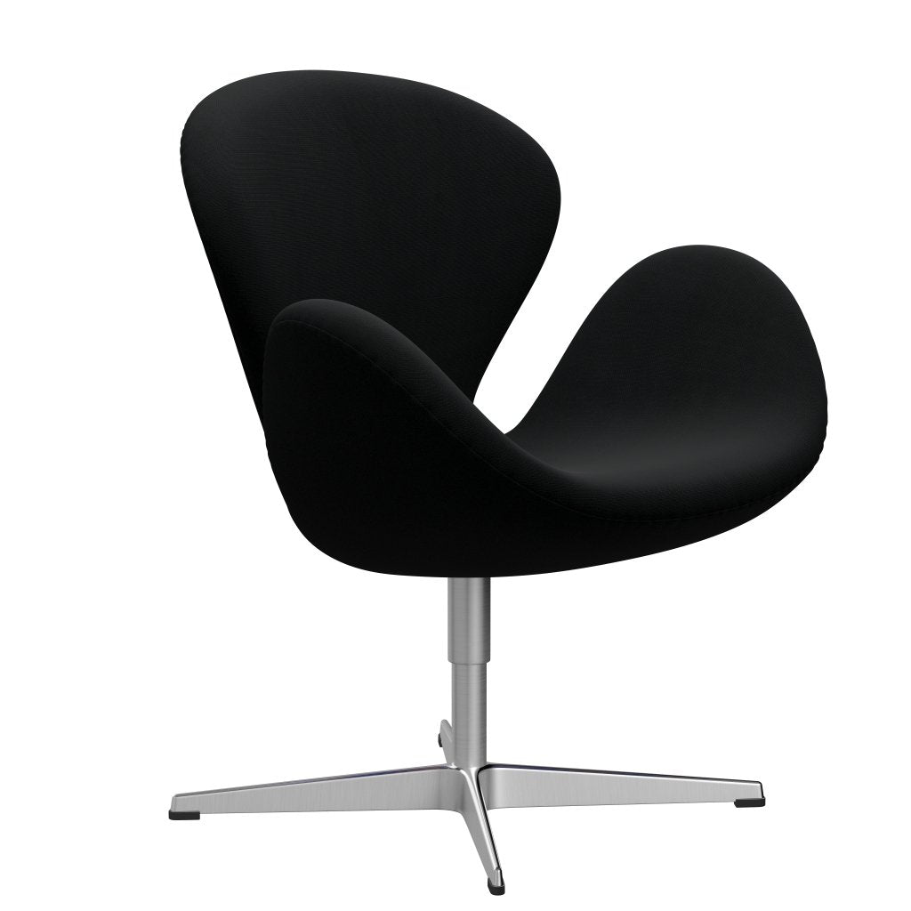 Fritz Hansen Swan Lounge Chair, satén kartáčovaná hliníková/sláva černá