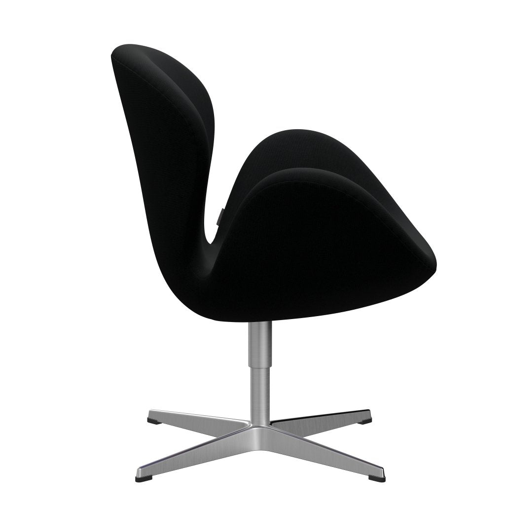 Fritz Hansen Swan Lounge Chair, satén kartáčovaná hliníková/sláva černá