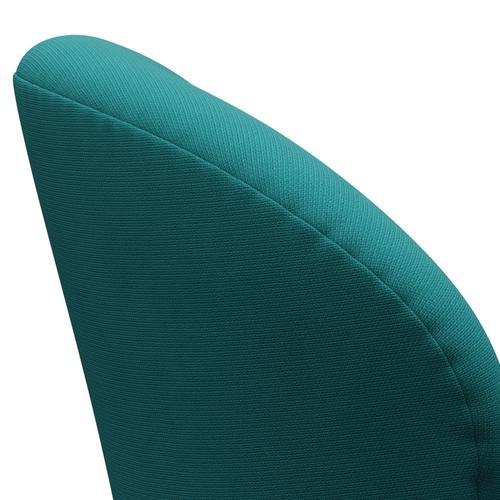 Fritz Hansen Swan Lounge Chair, Satin Brushed Aluminium/Fame Turquoise (67016)