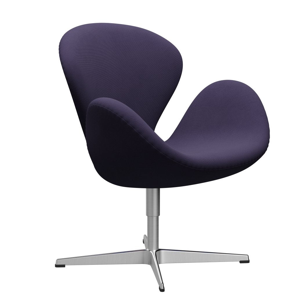 Fritz Hansen Swan Lounge Chair, Satin Brushed Aluminium/Fame Violet Dark