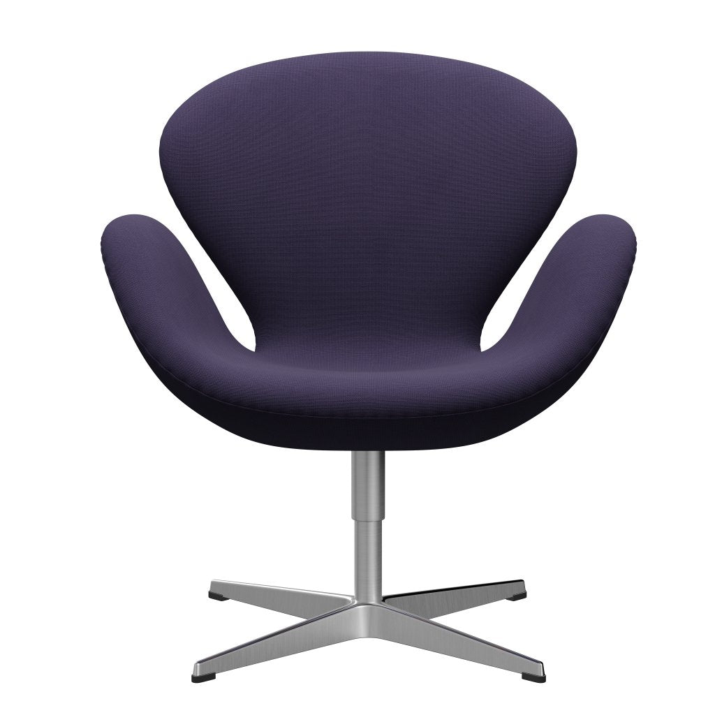 Fritz Hansen Swan Lounge Chair, Satin Brushed Aluminium/Fame Violet Dark