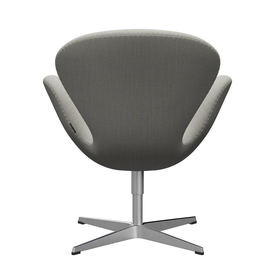 Fritz Hansen Swan Lounge Chair, Satin Brushed Aluminium/Fiord Beige/Stone