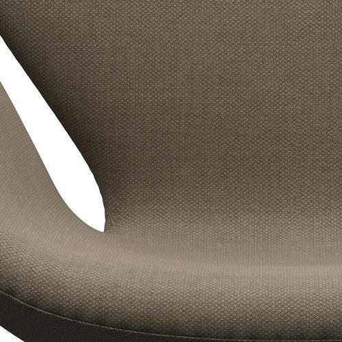 Fritz Hansen Swan Lounge Chair, satén kartáčovaný hliník/fiord hnědá/kámen