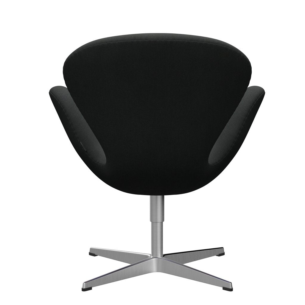 Fritz Hansen Swan Lounge Chair, Satin Brushed Aluminium/Fiord Charcoal Grey