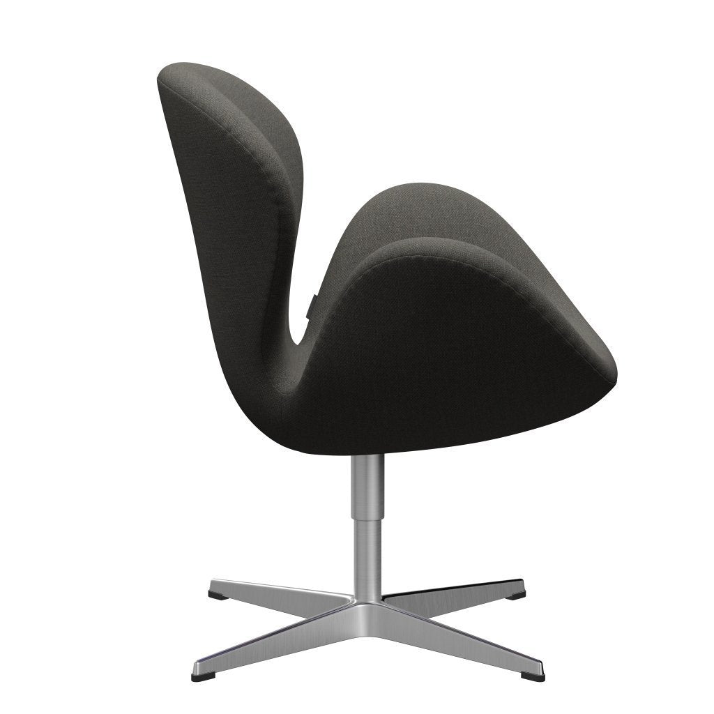 Fritz Hansen Swan Lounge Chair, satén kartáčovaný hliník/fiord tmavě šedá/kámen