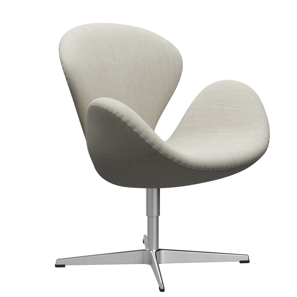 Fritz Hansen Swan Lounge Chair, satén kartáčovaný hliník/fiord šedá