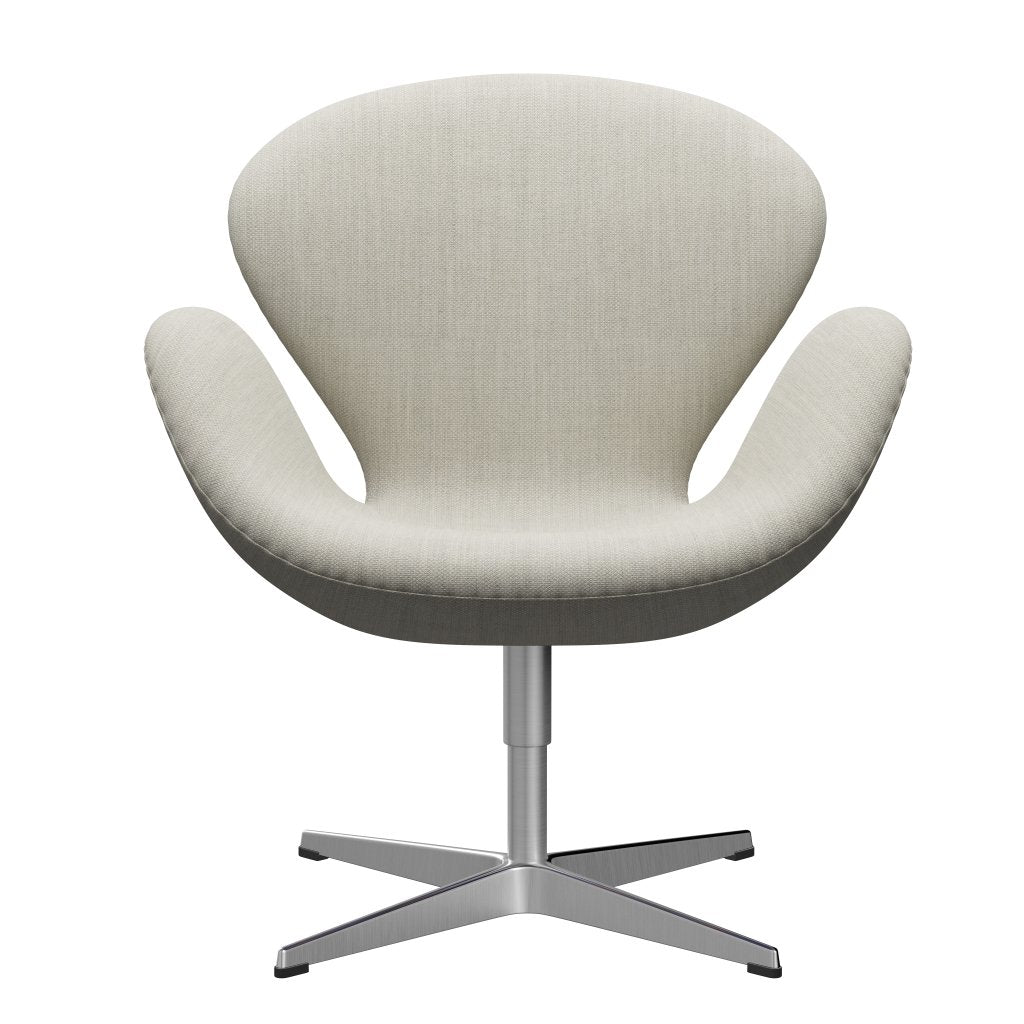 Fritz Hansen Swan Lounge Chair, satén kartáčovaný hliník/fiord šedá