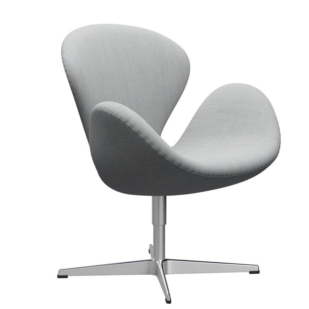 Fritz Hansen Swan Lounge Chair, satén kartáčovaný hliník/fiord šedá/střední šedá