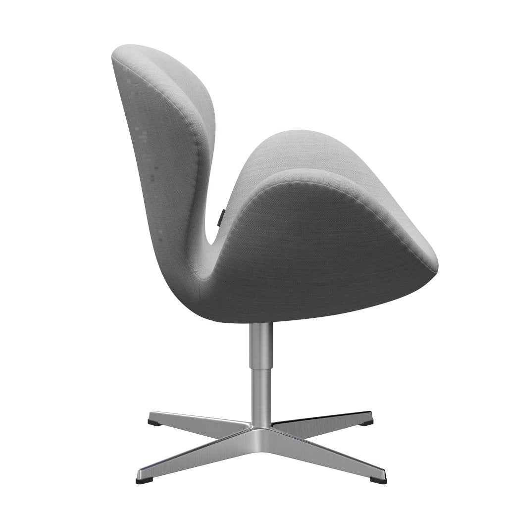 Fritz Hansen Swan Lounge Chair, Satin Brushed Aluminium/Fiord Grey/Medium Grey