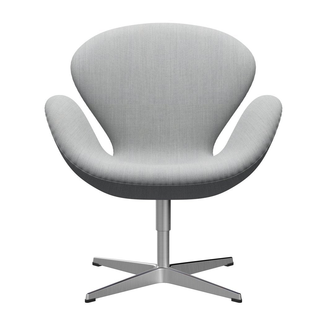 Fritz Hansen Swan Lounge Chair, satén kartáčovaný hliník/fiord šedá/střední šedá