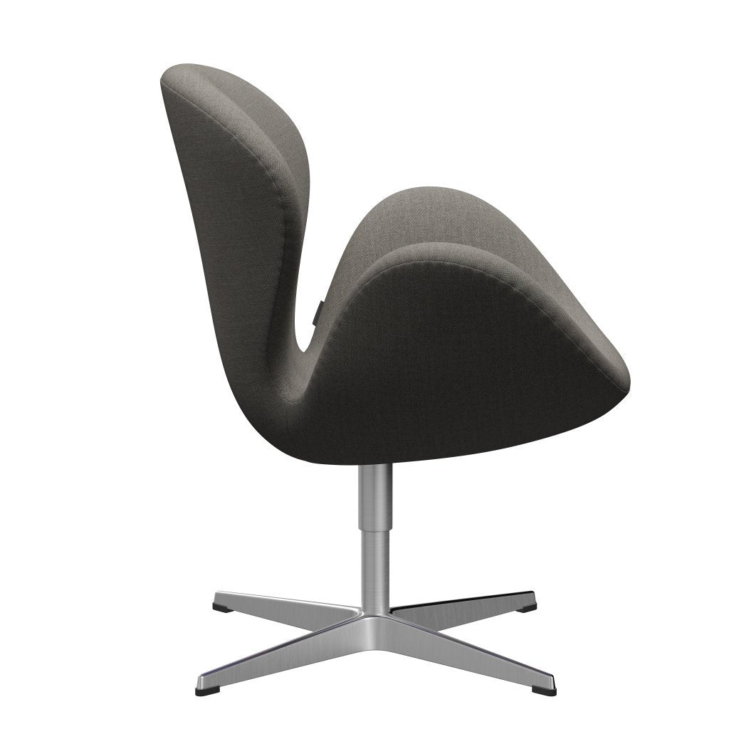 Fritz Hansen Swan Lounge Chair, satén kartáčovaný hliník/fiord šedá/kámen