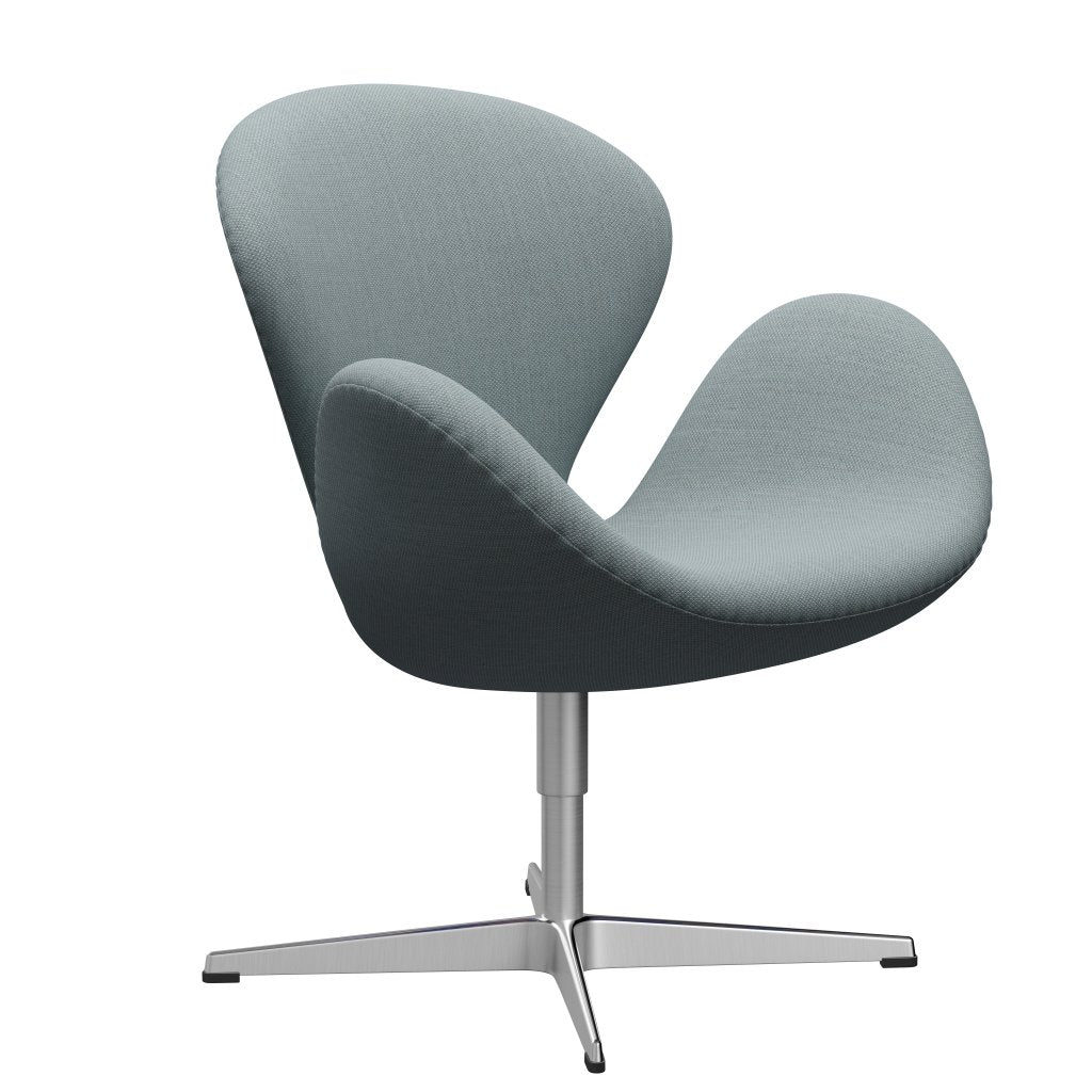 Fritz Hansen Swan Lounge Chair, Satin Brushed Aluminium/Fiord Green/Blue/Stone