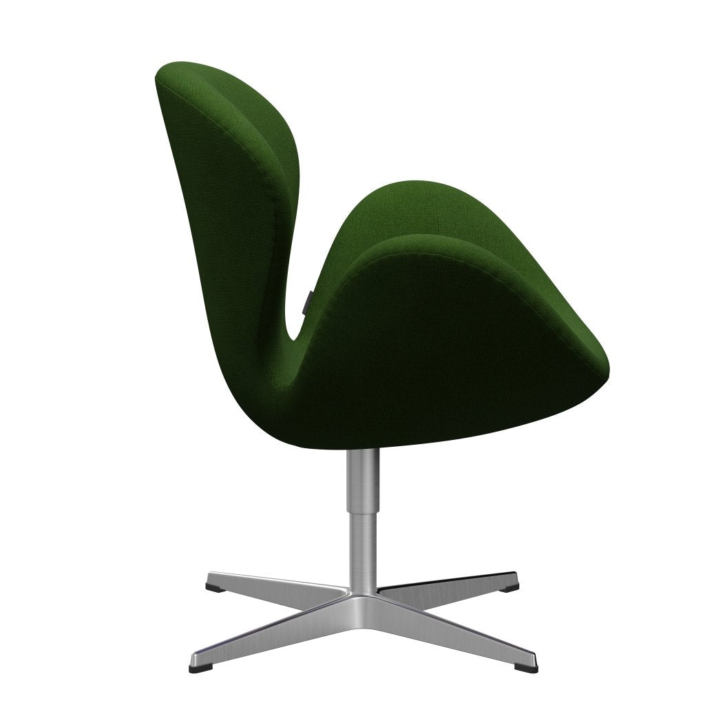 Fritz Hansen Swan Lounge Chair, Sating kartáčovaná hliník/Hallingdal Grass Green