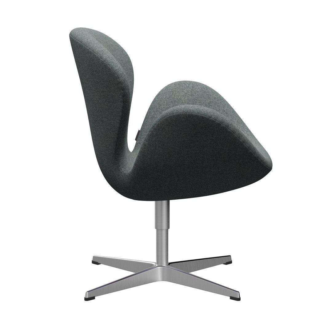 Fritz Hansen Swan Lounge Chair, Sating kartáčovaný hliník/Hallingdal Grey