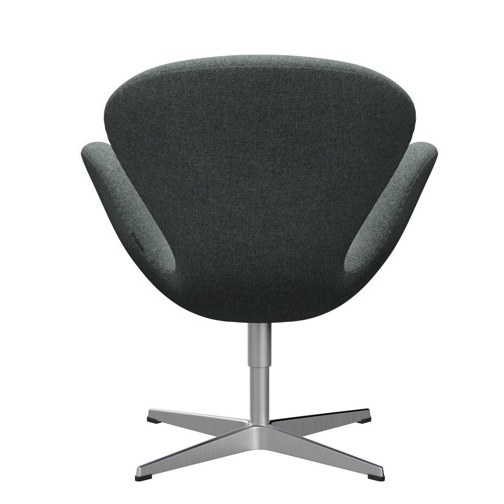 Fritz Hansen Swan Lounge Chair, Sating Brushed Aluminium/Hallingdal Grey