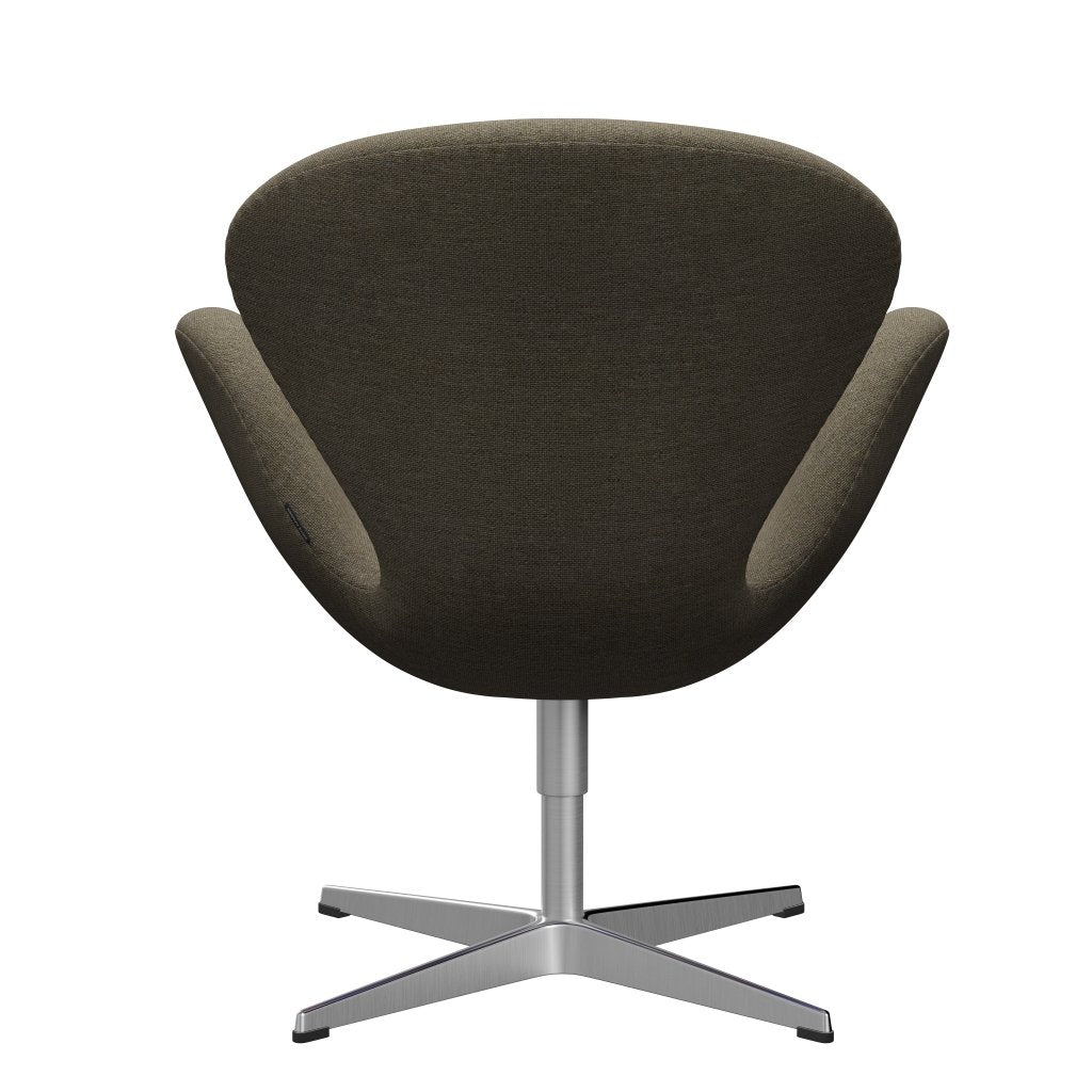 Fritz Hansen Swan Lounge Chair, Satin Brushed Aluminium/Hallingdal Grey/Brown