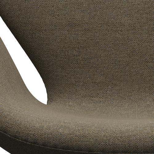 Fritz Hansen Swan Lounge Chair, satén kartáčovaný hliník/hallingdal šedá/hnědá