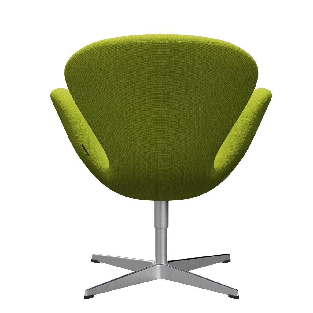 Fritz Hansen Swan Lounge Chair, Satin Brushed Aluminium/Hallingdal Lime