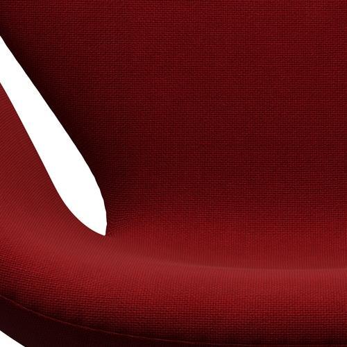 Fritz Hansen Swan Lounge Chair, saténový kartáčovaný hliník/Hallingdal Red (657)