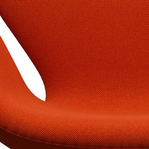 Fritz Hansen Swan Lounge Chair, satén kartáčovaný hliník/hallingdal červená/oranžová