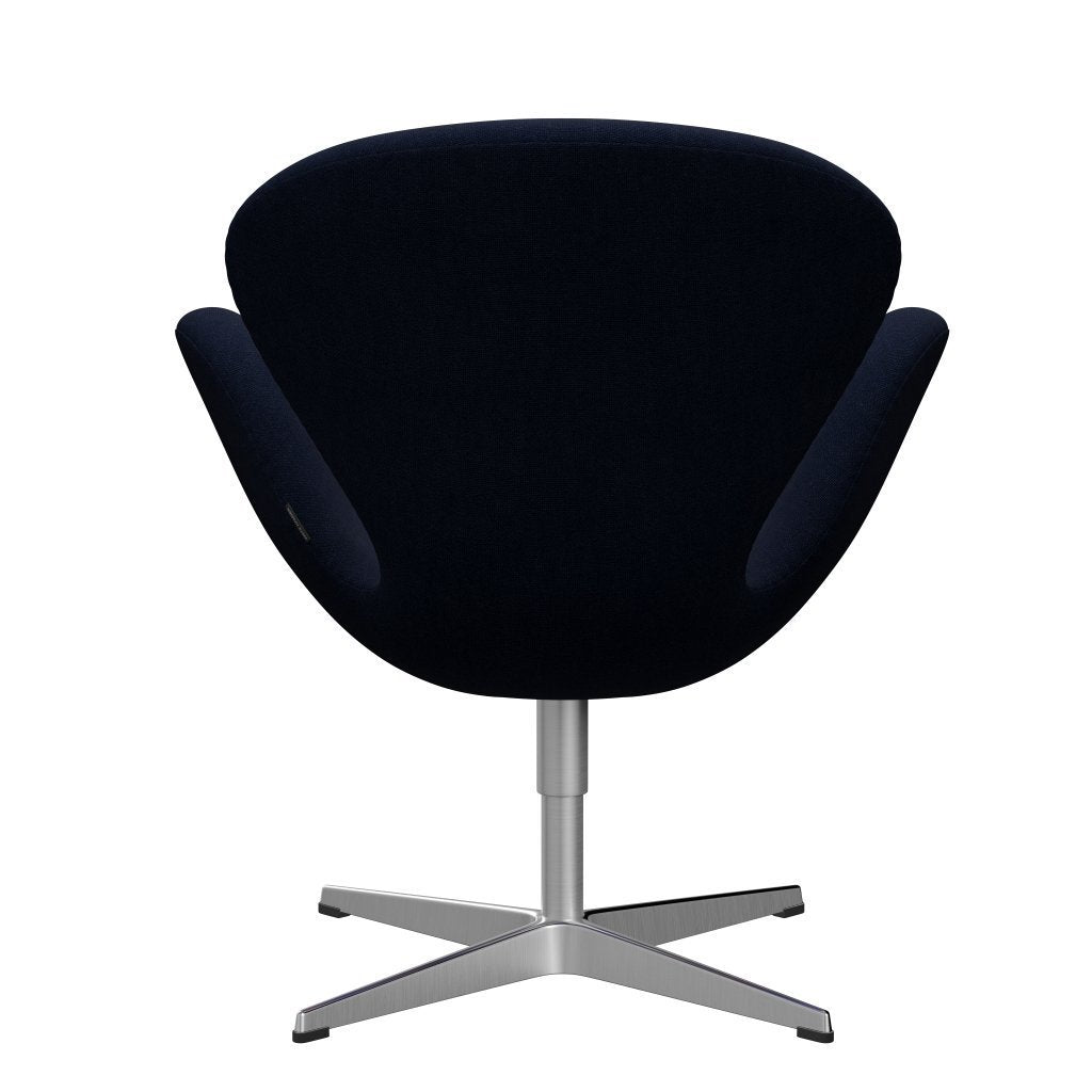 Fritz Hansen Swan Lounge Chair, Sating Brushed Aluminium/Hallingdal Royal Blue