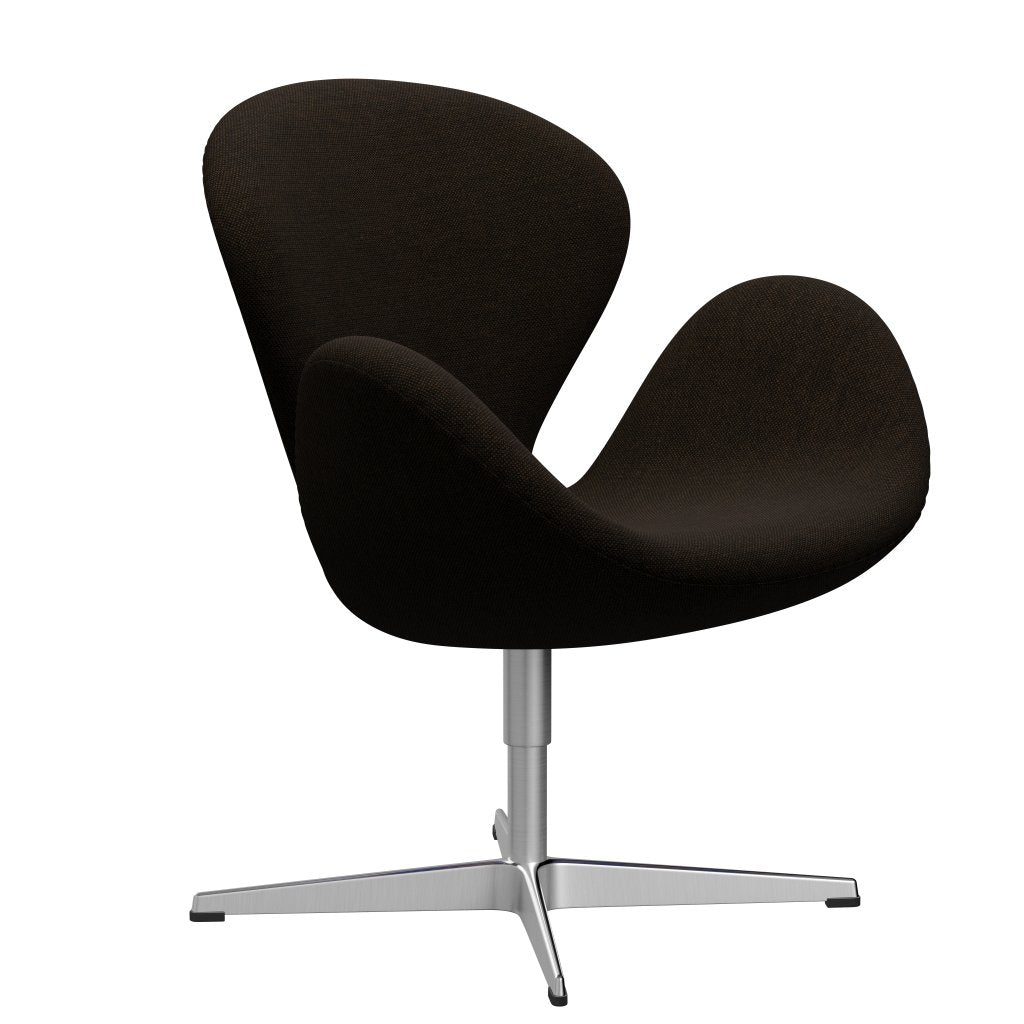 Fritz Hansen Swan Lounge Chair, satén kartáčovaný hliník/Hallingdal Black/Brown