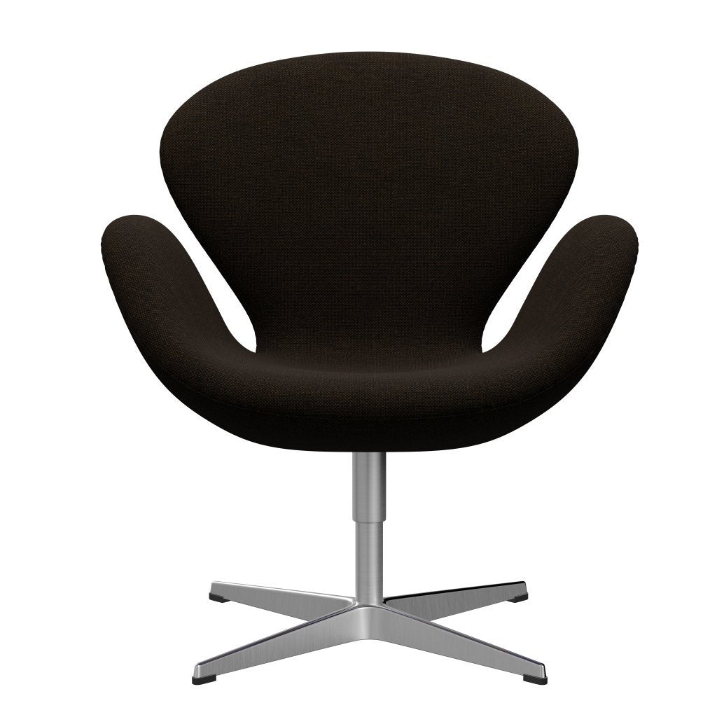 Fritz Hansen Swan Lounge Chair, satén kartáčovaný hliník/Hallingdal Black/Brown