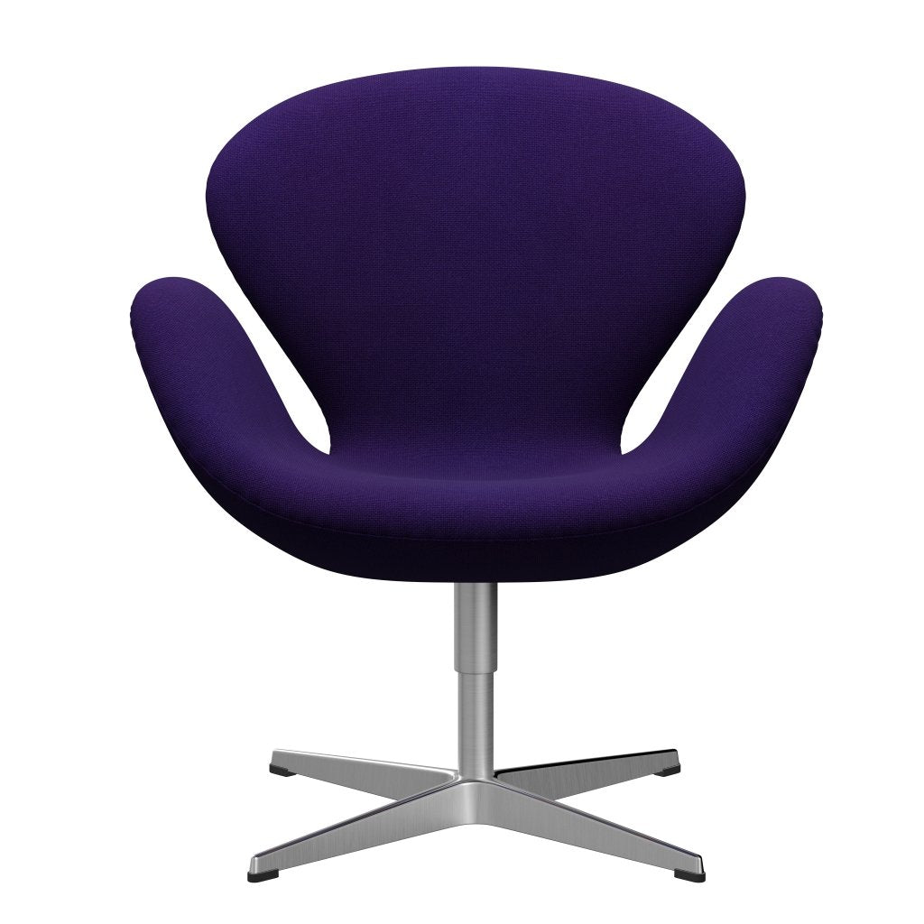 Fritz Hansen Swan Lounge Chair, Sating Brushhed Aluminium/Hallingdal Violet