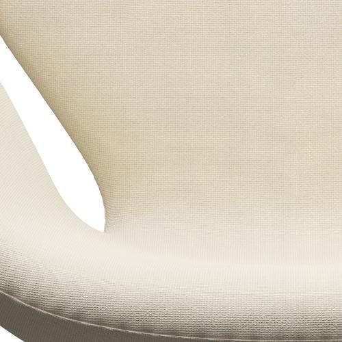 Fritz Hansen Swan Lounge Chair, saténová kartáčovaná hliník/hallingdal vlna bílá