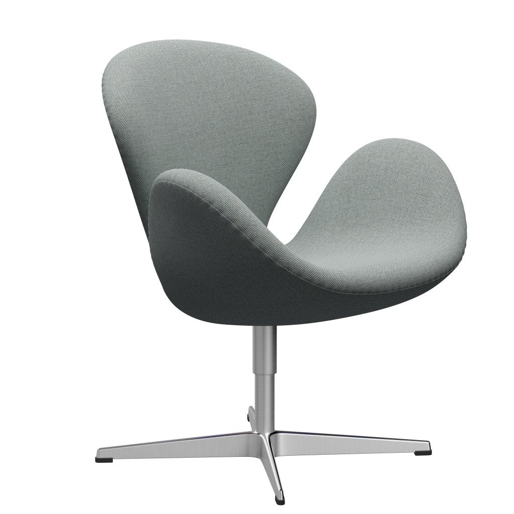 Fritz Hansen Swan Lounge Chair, saténová kartáčovaná hliník/re vlna bledá aqua