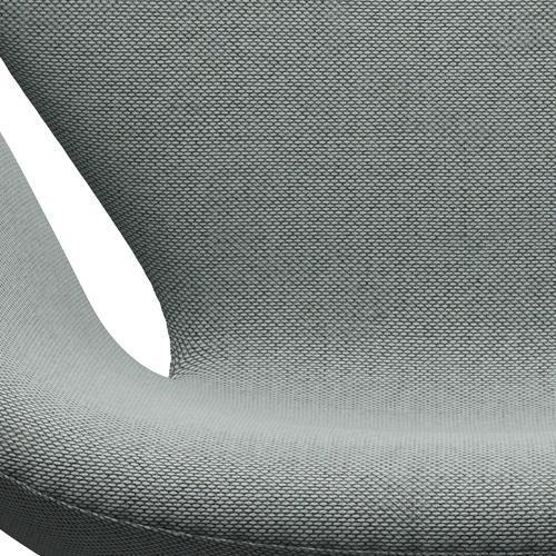 Fritz Hansen Swan Lounge Chair, saténová kartáčovaná hliník/re vlna bledá aqua