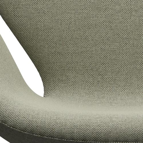 Fritz Hansen Swan Lounge Chair, satén kartáčovaný hliník/Re Wool Lime Green/Natural