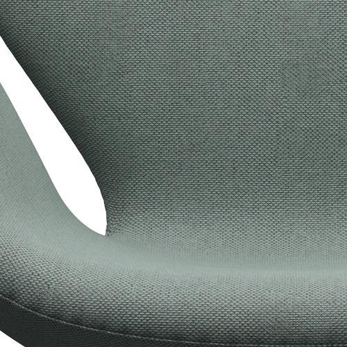 Fritz Hansen Swan Lounge Chair, Satin Brushed Aluminium/Re Wool Light Aquamarine/Natural