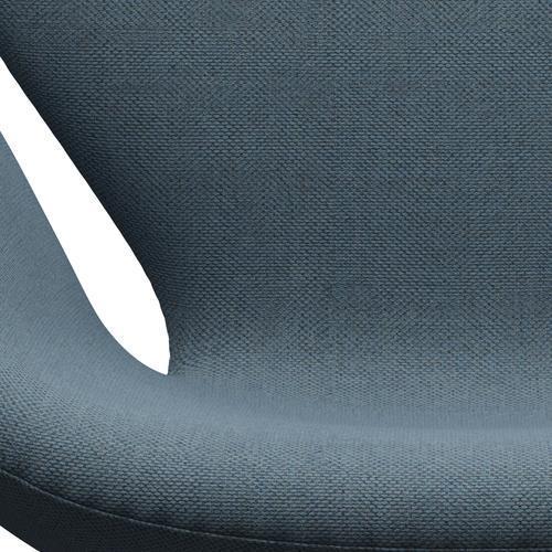 Fritz Hansen Swan Lounge Chair, Sating Brushhed Aluminium/Re Wool Natural/Light Blue