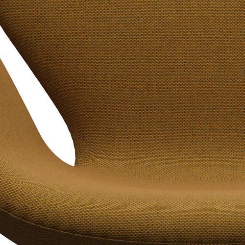 Fritz Hansen Swan Lounge Chair, Satin Brushed Aluminium/Re Wool Saffron/Natural